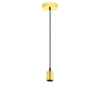 Afbeelding van EGLO Yorth Hanglamp, 1 lichts snoerpendel, vintage, industrieel, hanglamp van staal in messing, kabel zwart, eettafellamp, woonkamerlamp hangend met E27 fitting