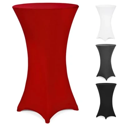 Afbeelding van Deuba Statafelrok Tafelkleed Stretch 30C Wasbaar Ø 60 cm Bordeauxrood