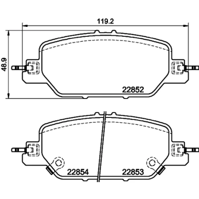 Afbeelding van HELLA 8DB 355 039 191 Remblokkenset Met akoestische slijtagewaarschuwing HONDA: CR V 5