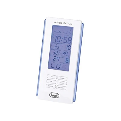 Afbeelding van Trevi ME3108 Weerstation Binnen en Buiten Draadloos met Buitensensor Digitaal Weerbericht Radiogestuurde Klok Wekker Wit