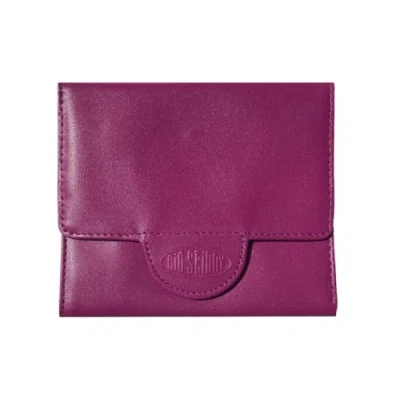 Afbeelding van Big Skinny Dames trictie Leer Trixie Slim Wallet Kaarthouder Portemonnee voor maximaal 30 kaarten pruimenlila
