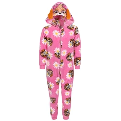 Afbeelding van Paw Patrol Skye Roze, Polar Fleece Eendelige Pyjama, Kinder Onesie met Capuchon, OEKO TEX