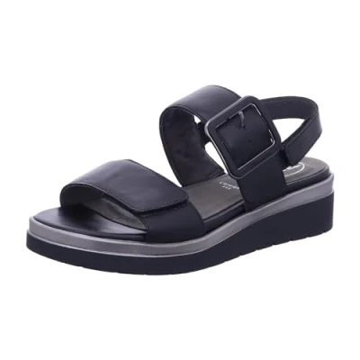 Afbeelding van Tamaris Comfort Sandalen met plateauzool, Dames, Maat: 38, Black comb Leer