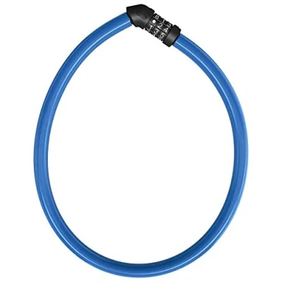 Afbeelding van ABUS kabelslot 4408C Combinatieslot 65 cm lange staalkabel met kunststof coating veiligheidsniveau 2 Blauw