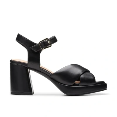 Afbeelding van Clarks Sandalen met plateauzool, Dames, Maat: 39.5, Black Leer