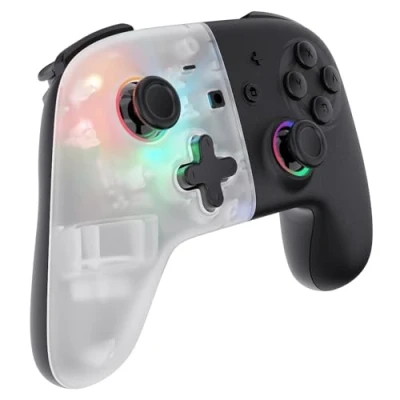 Afbeelding van Oniverse White Star draadloze Switch controller, Pro Bluetooth led controller voor Switch, OLED, Lite (IOS en Android), trilling, turbo modus, 6 assige gyroscoop, wit