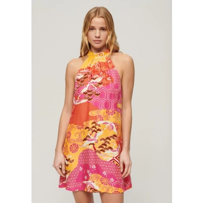 Afbeelding van Superdry Vrouwen Mouwloze Mini jurk met Print Geel Grootte: 34
