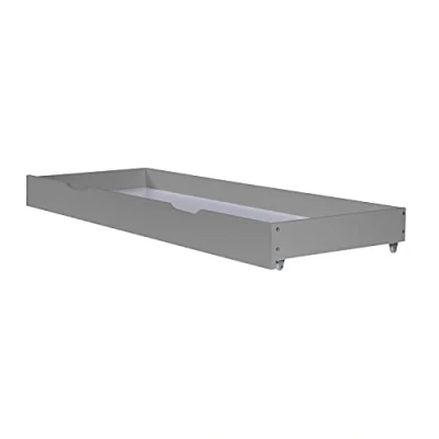 Afbeelding van Homestyle4u 2040, bedlade hout opslag met wieltjes, grijs