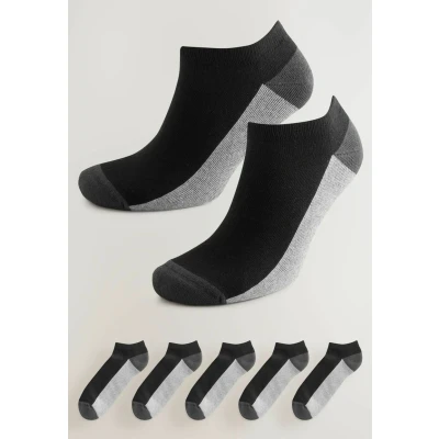 Afbeelding van Next Cushioned 5 PACK Enkelsokken, Heren, Maat: 39 42.5, Black grey