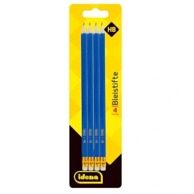 Afbeelding van Idena, Potlood, Potlood HB 4s met gompunt FSC100% (2 mm, HB, 4 x)