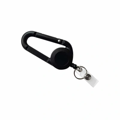 Afbeelding van Sleutelhanger Met karabijnhaak 9cm sleutelring Zwart