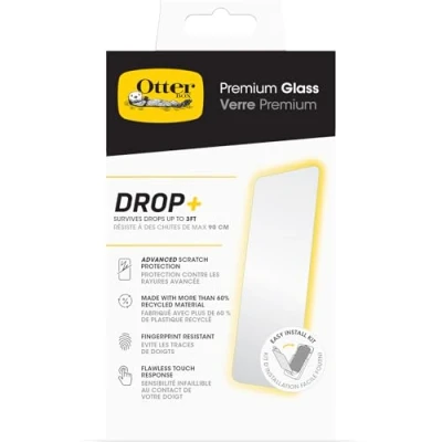 Afbeelding van OtterBox Premium Glass schermbeschermer voor iPhone 16 Pro Max, gehard glas, geavanceerde krasbescherming, overleeft vallen tot 0,9 meter