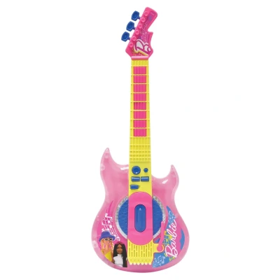 Afbeelding van Lexibook, Barbie, Elektronische gitaar met microfoon en bril om stijlvol te zingen, 2 speelmodi, Demomelodieën, Licht effecten, Roze/Geel, K260BB