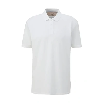 Afbeelding van Q/S by s.Oliver regular fit polo met logo wit