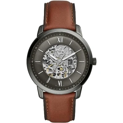 Afbeelding van Fossil ME3161 Horloge Neutra Automatic staal leder smoke grijs bruin