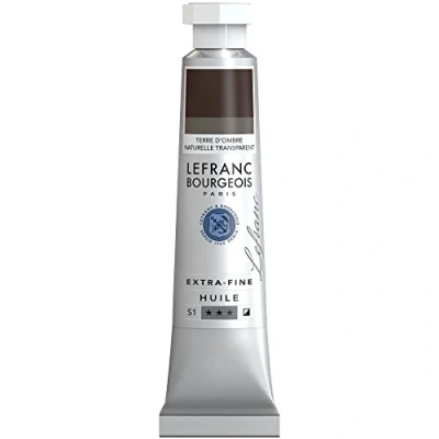 Afbeelding van Lefranc Bourgeois 405015 Extra fijne olieverf met hoogwaardige kunstenaarspigmenten, lichtecht, verouderingsbestendig 20ml Tube, Transparent Raw Umber