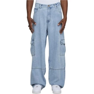 Afbeelding van Southpole Cargobroek voor heren, baggy jeans met cargozakken, oversized fit, Licht gewassen, 31