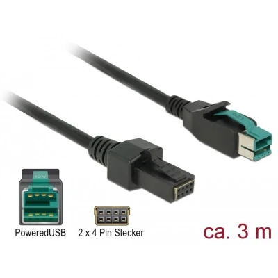Afbeelding van Delock PoweredUSB cable male 12 V&gt;2 x 4 pin 3 m for POS printers and terminals