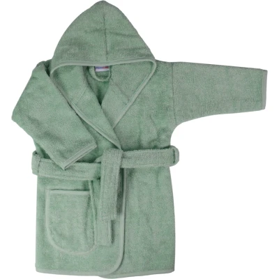 Afbeelding van MamaLoes Badstof Stone Green 1 2jr Badjas ML5387