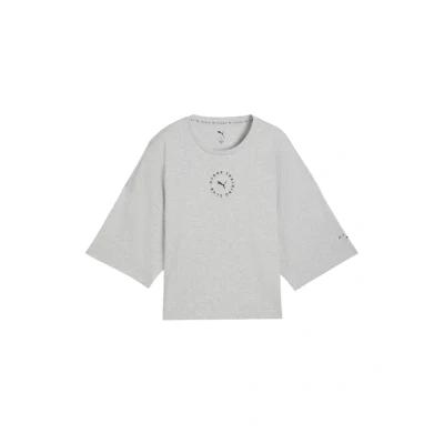 Afbeelding van Puma Hyrox Cropped Lifestyle Tshirt print, Dames, Maat: XS, Light gray heather