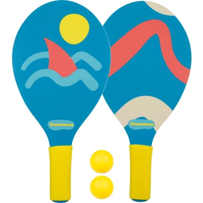 Afbeelding van Beachball Set Complete Hout Blauw/Geel Vanaf 3 Jaar