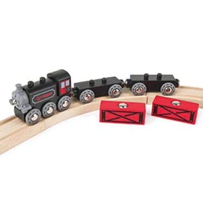 Afbeelding van Hape Stoomtrein 5 delig Zwart/rood