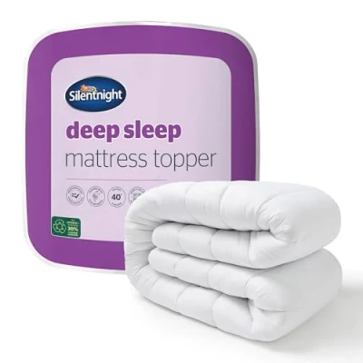 Afbeelding van Silentnight Deep Sleep matrasoplegger, wit, tweepersoonsbed