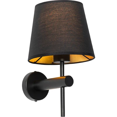 Afbeelding van QAZQA Moderne wandlamp zwart Pluk