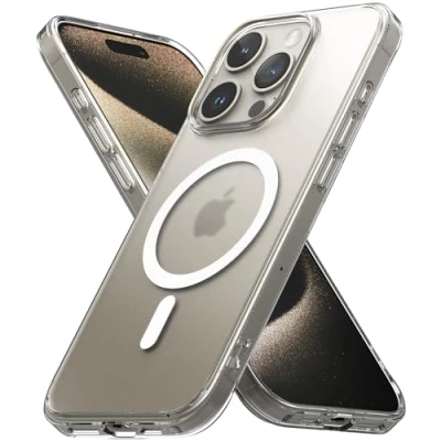 Afbeelding van Ringke Fusion Magnetic Compatibel met iPhone 15 Pro Max Case, Anti Vingerafdruk Schokbestendig Hoesje Matte Clear