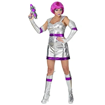 Afbeelding van Widmann Science Fiction &amp; Space Kostuum Dame Ursula Uranus Vrouw Zilver XS Carnavalskleding Verkleedkleding