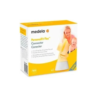 Afbeelding van Medela Stekker PersonalFit Flex aansluiting voor borstkolftrechter, wit, geel, grijs.