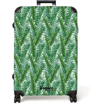 Afbeelding van NoBoringSuitcases.com® Koffer groot Reiskoffer lichtgewicht Palm lange bladeren patroon groen Rolkoffer met 4 wielen Grote trolley XL 98 liter bagage