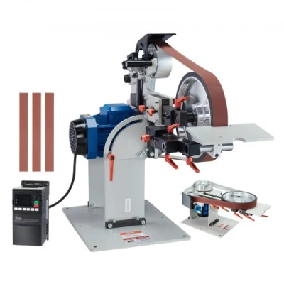 Afbeelding van VEVOR Bandschuurmachine, 72 x 5 inch bandpolijstmachine met variabele snelheid en VFD, 1500 W messenslijper 3 slijpvormen schuurbanden voor metaalbewerking