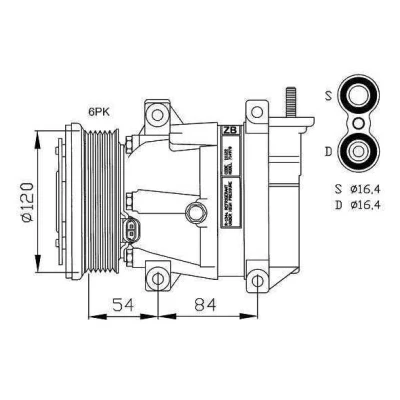 Afbeelding van Compressor, airconditioning NRF 32220