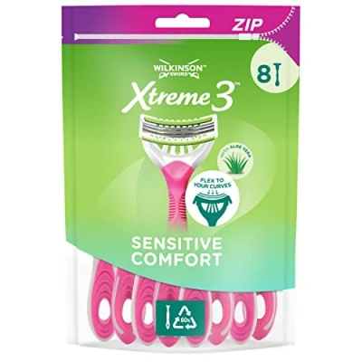 Afbeelding van Wilkinson Sword Xtreme 3 Beauty Sensitive Wegwerp Scheermessen voor dames, 8 7001715V