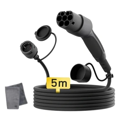 Afbeelding van dé Type 2 naar Schuko Adapter [5m 16A] het oplaadpunt voor elektrische auto&#039;s, opladen van AMI, e bike, scooter, motorfiets bij laadstations/wallboxen Niet V2L