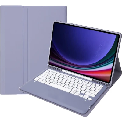 Afbeelding van Case2go Bluetooth Toetsenbord voor Samsung Galaxy Tab S9 Plus/S9 FE Plus (2023) Met stylus pen houder QWERTY Keyboard case Paars
