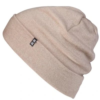 Afbeelding van Enter the Complex® Beanie Muts van 100% Merinowol, Knitted Hat, Dames en Heren, Beige, Eén maat