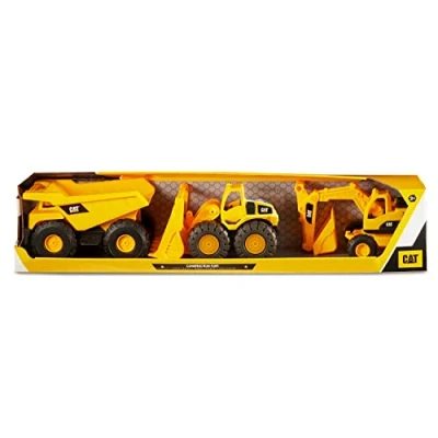Afbeelding van Caterpillar Set van 3 voertuigen 25 cm Vrachtwagen, Graafmachine en Voorlader Geel