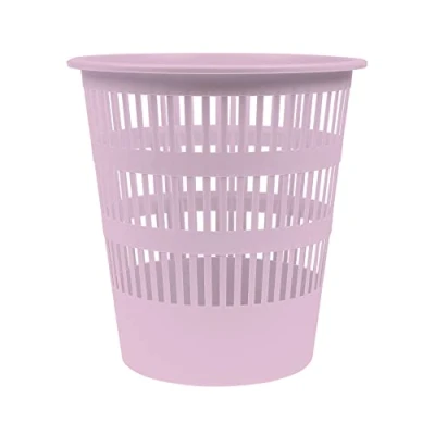 Afbeelding van DONAU D307 23 Papiermand, 12 liter, paars, roze, pastelkleur, kunststof, voor kantoor, keuken, stabiel, ecologisch PP product, scheurbestendig, 1 stuk