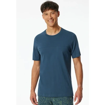 Afbeelding van Schiesser MIX Relax Pyjamashirt, Heren, Maat: 50, Indigo