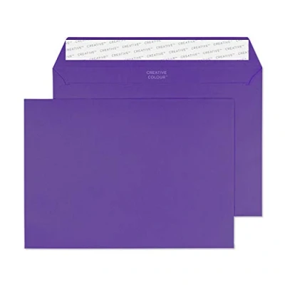 Afbeelding van Blake Creative Colour C5 162 x 229 mm 120 gsm Peel &amp; Seal Portemonnee Enveloppen (347) Zwarte bes Pack van 500