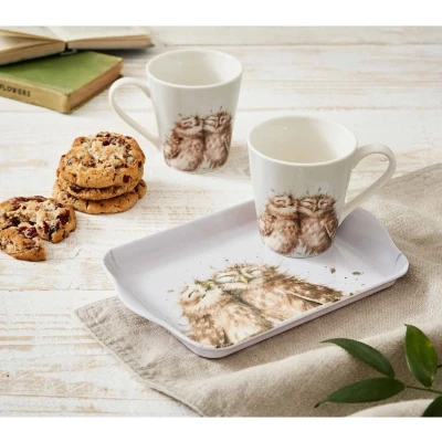 Afbeelding van Set Mokken &amp; Tray Owls Uilen