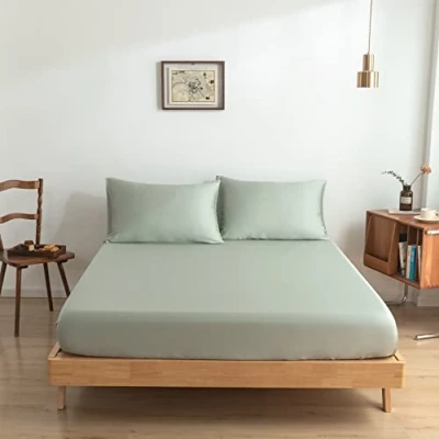 Afbeelding van Boomba Bamboo Premium 100% duurzaam bamboe Hoeslaken 200x200 400TC Sage Green