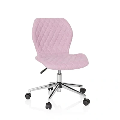 Afbeelding van hjh OFFICE Joy II 670953 Kinder en tienerstoel van stof, roze, met wieltjes, meegroeiend