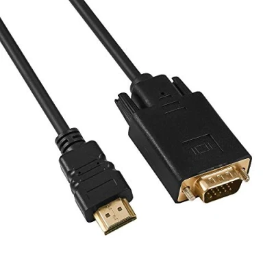 Afbeelding van PremiumCord HDMI naar VGA kabel met converter, resolutie Full HD 1080p 60Hz, vergulde aansluitingen, kleur zwart, kabellengte 2m