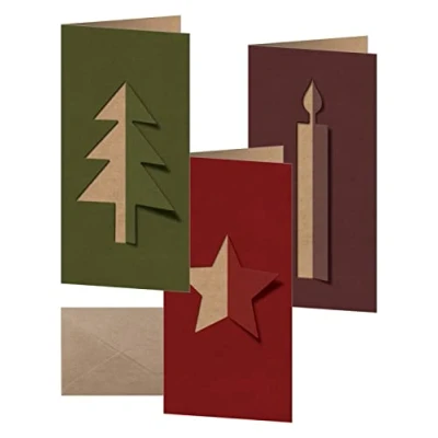 Afbeelding van SIGEL DS082 Set kerstkaarten &quot;Cut out style&quot;, DL, 10 kaarten, gemakkelijk te printen