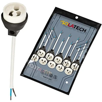 Afbeelding van ISOLATECH GU10 brandwerende keramische contactdozen VDE RoHS 230 250 Volt 2A max.100W 0,75mm 2 kabels LED Halogeen (hier: 10 stuks)