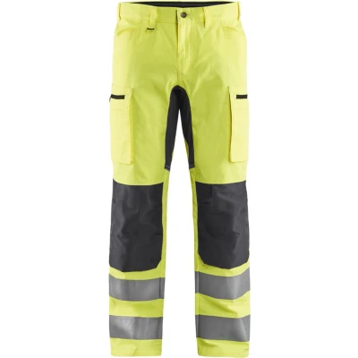 Afbeelding van Blaklader HIgh Vis broek met stretch 1585 1811 Geel/Medium Grijs