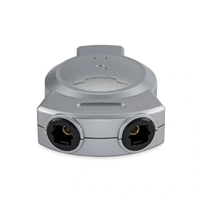 Afbeelding van HDSupply X TS030 dubbele verdeler voor optisch digitale audio 1 Toslink aansluiting op 2 aansluitingen, professioneel, zilver